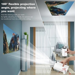 Projector Android 11 4K 1280*720P HY300 Dual Wifi 260ANSI 180°Flexible BT5.0 Cinema Outdoor Portable Projetor HY300 Pro